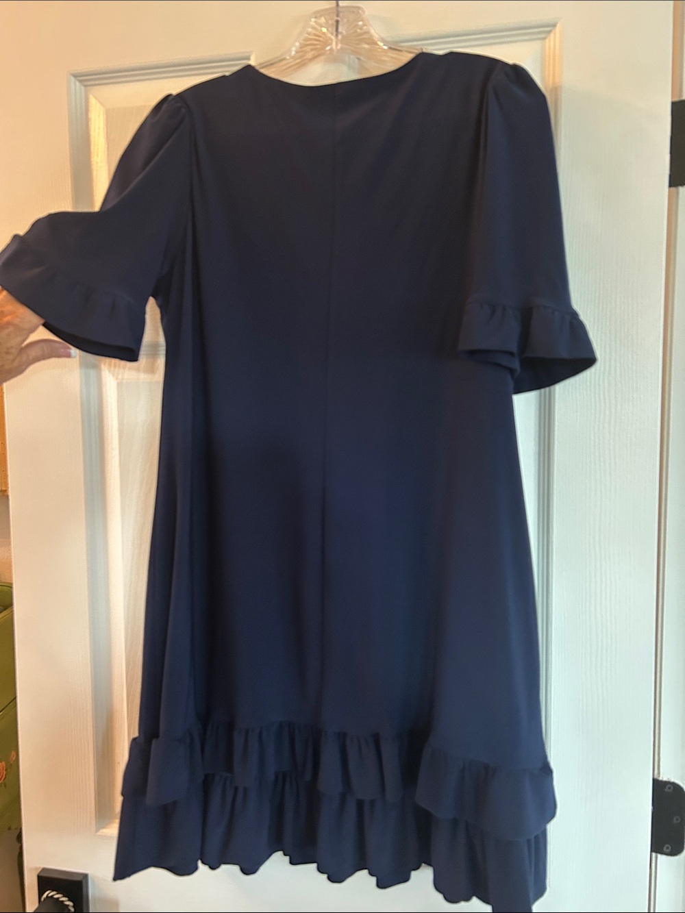 MSK Navy V-Neck Ruffle-Hem Mini Dress - Picture 4 of 4